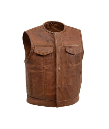 Lowside Men's Perforated Motorcycle Leather Vest paiement sécurisé