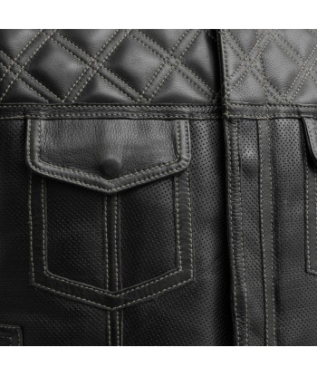 Upside Perforated Men's Club Style Leather Vest 2024