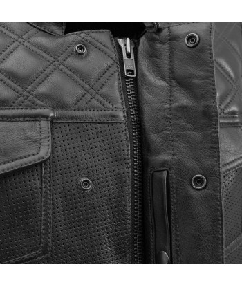 Downside Perforated Men's Motorcycle Leather Vest Venez découvrir notre 