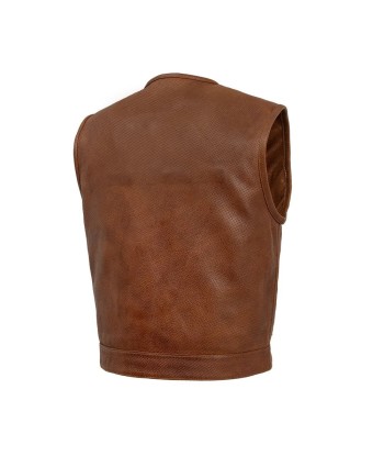 Lowside Men's Perforated Motorcycle Leather Vest paiement sécurisé