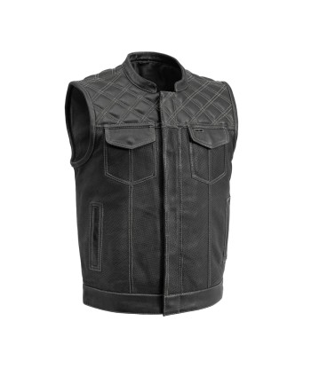 Downside Perforated Men's Motorcycle Leather Vest Venez découvrir notre 