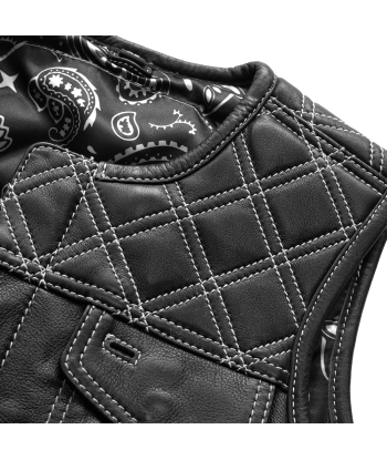 Bonnie - Women's Motorcycle Leather Vest - Diamond Quilt 2024