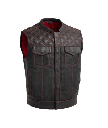 Upside Perforated Men's Club Style Leather Vest 2024