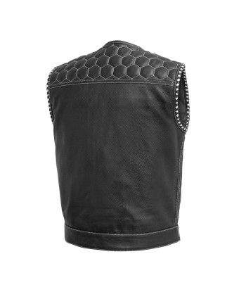 Hornet Perforated Men's Club Style Leather Vest Venez acheter