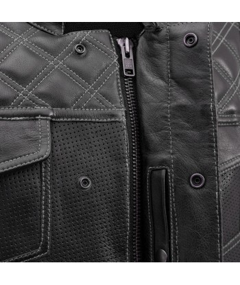 Downside Perforated Men's Motorcycle Leather Vest Venez découvrir notre 