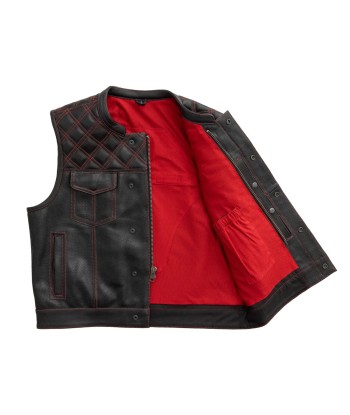 Upside Perforated Men's Club Style Leather Vest 2024