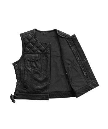 Bonnie Perforated Women's Motorcycle Leather Vest la colonne vertébrale