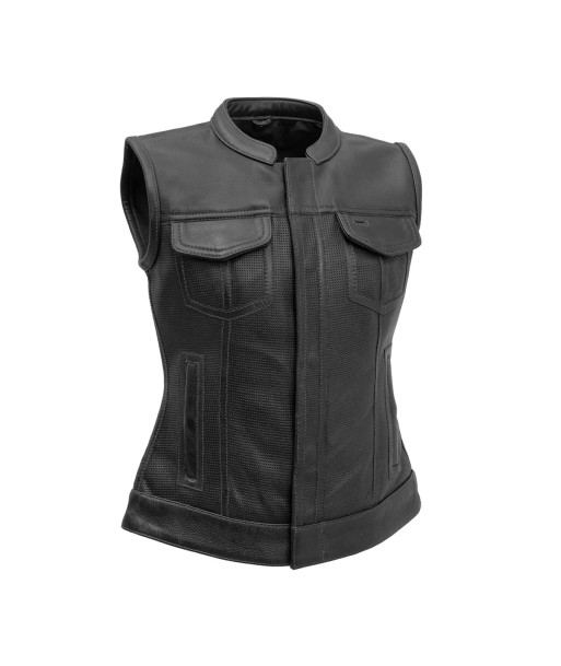 Jessica Perforated Women's Motorcycle Leather Vest vous aussi creer 