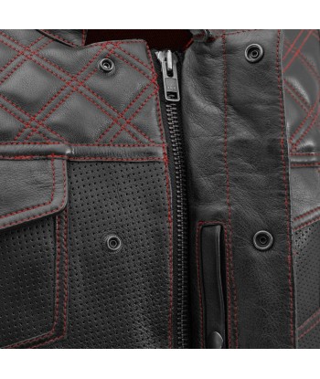 Downside Perforated Men's Motorcycle Leather Vest Venez découvrir notre 