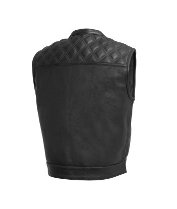 Upside Perforated Men's Club Style Leather Vest 2024