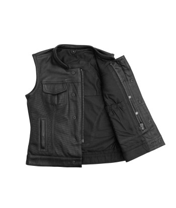 Jessica Perforated Women's Motorcycle Leather Vest vous aussi creer 