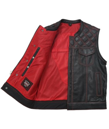 Downside Perforated Men's Motorcycle Leather Vest Venez découvrir notre 