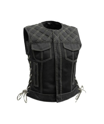 Bonnie Moto Mesh Women's Motorcycle Vest - Diamond Quilt Voir les baskets