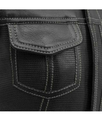 Bonnie Perforated Women's Motorcycle Leather Vest la colonne vertébrale