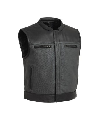 V-Twin Visionary Battleship Perforated Leather Vest Comparez et commandez 