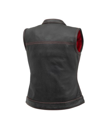 Jessica Perforated Women's Motorcycle Leather Vest vous aussi creer 