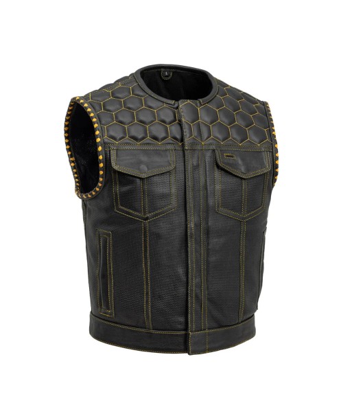 Lowside Hornet Perforated Men's Club Style Leather Vest de France