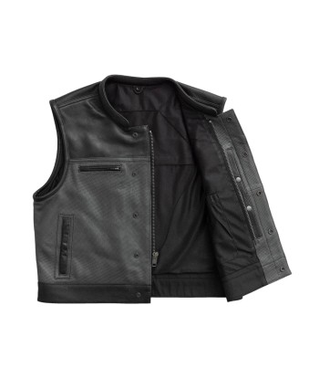 V-Twin Visionary Battleship Perforated Leather Vest Comparez et commandez 