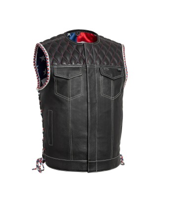 Captain Men's Motorcycle Leather Vest hantent personnes