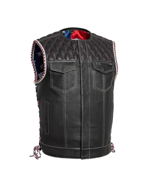 Captain Men's Motorcycle Leather Vest hantent personnes