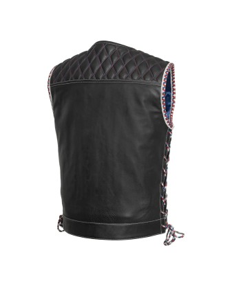 Captain Men's Motorcycle Leather Vest hantent personnes