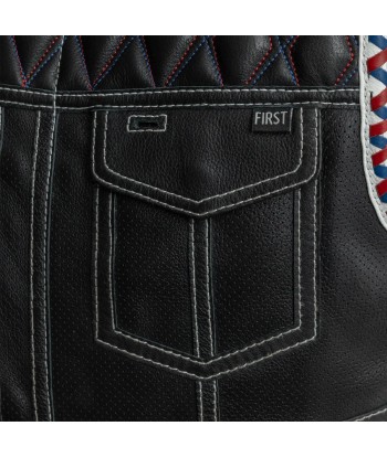 Captain Perforated Men's Motorcycle Leather Vest du meilleur 