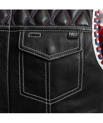 Captain Men's Motorcycle Leather Vest hantent personnes