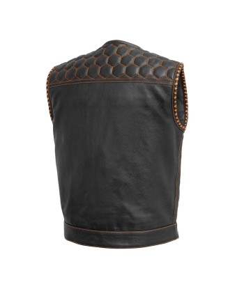 Hornet Perforated Men's Club Style Leather Vest Venez acheter