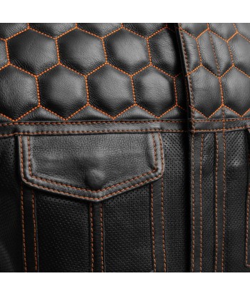 Hornet Perforated Men's Club Style Leather Vest Venez acheter