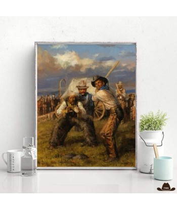 Tableau Peinture Cowboy la chaussure